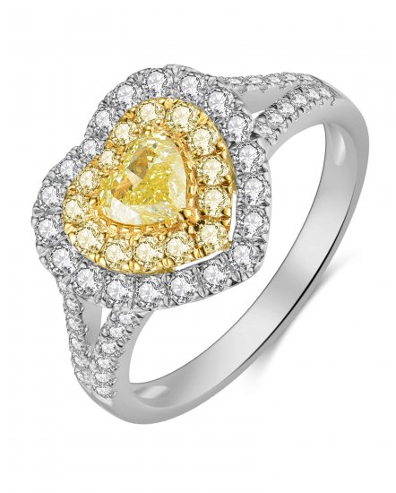 MULTI TONE HEART SHAPE DIAMOND ENGAGEMENT RING (TR4149)